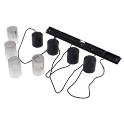 Lámpara colgante Svante de Lindby, 4 luces, negra, cristal, 85 cm