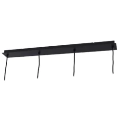 Lámpara colgante Svante de Lindby, 4 luces, negra, cristal, 85 cm