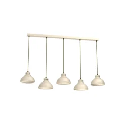 Lámpara colgante Sven, 5 luces, beige, acero