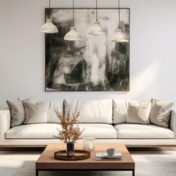 Lámpara colgante Sven, 4 luces, beige, acero
