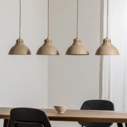 Lámpara colgante Sven, 4 luces, beige, acero