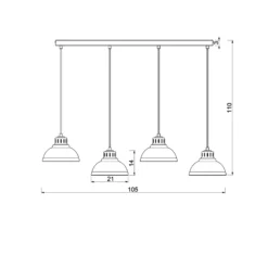 Lámpara colgante Sven, 4 luces, beige, acero