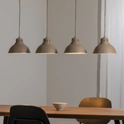 Lámpara colgante Sven, 4 luces, beige, acero