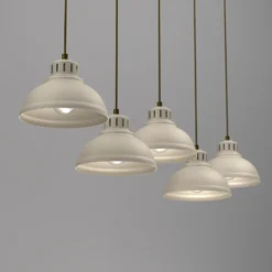 Lámpara colgante Sven, 5 luces, beige, acero