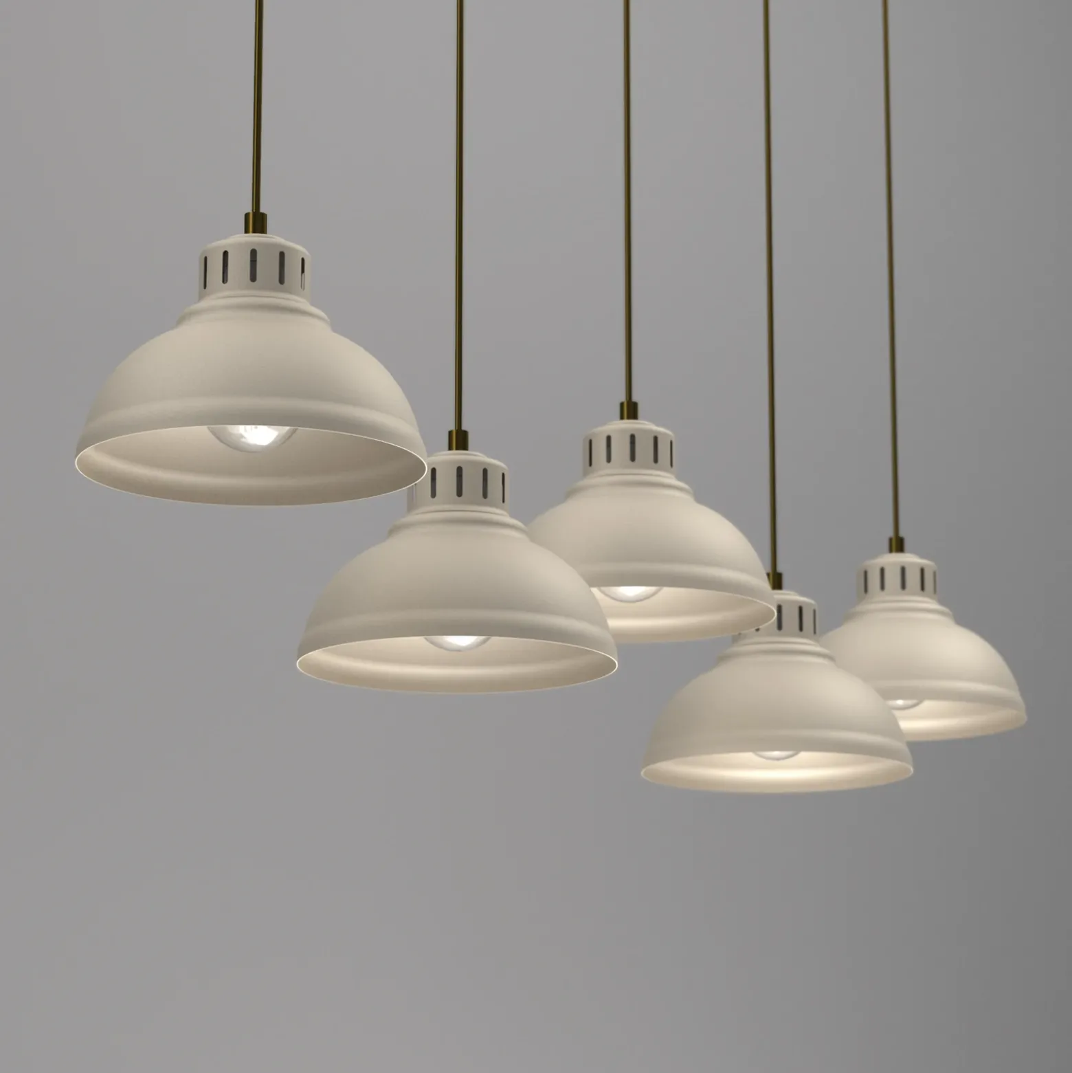 Lámpara colgante Sven, 5 luces, beige, acero
