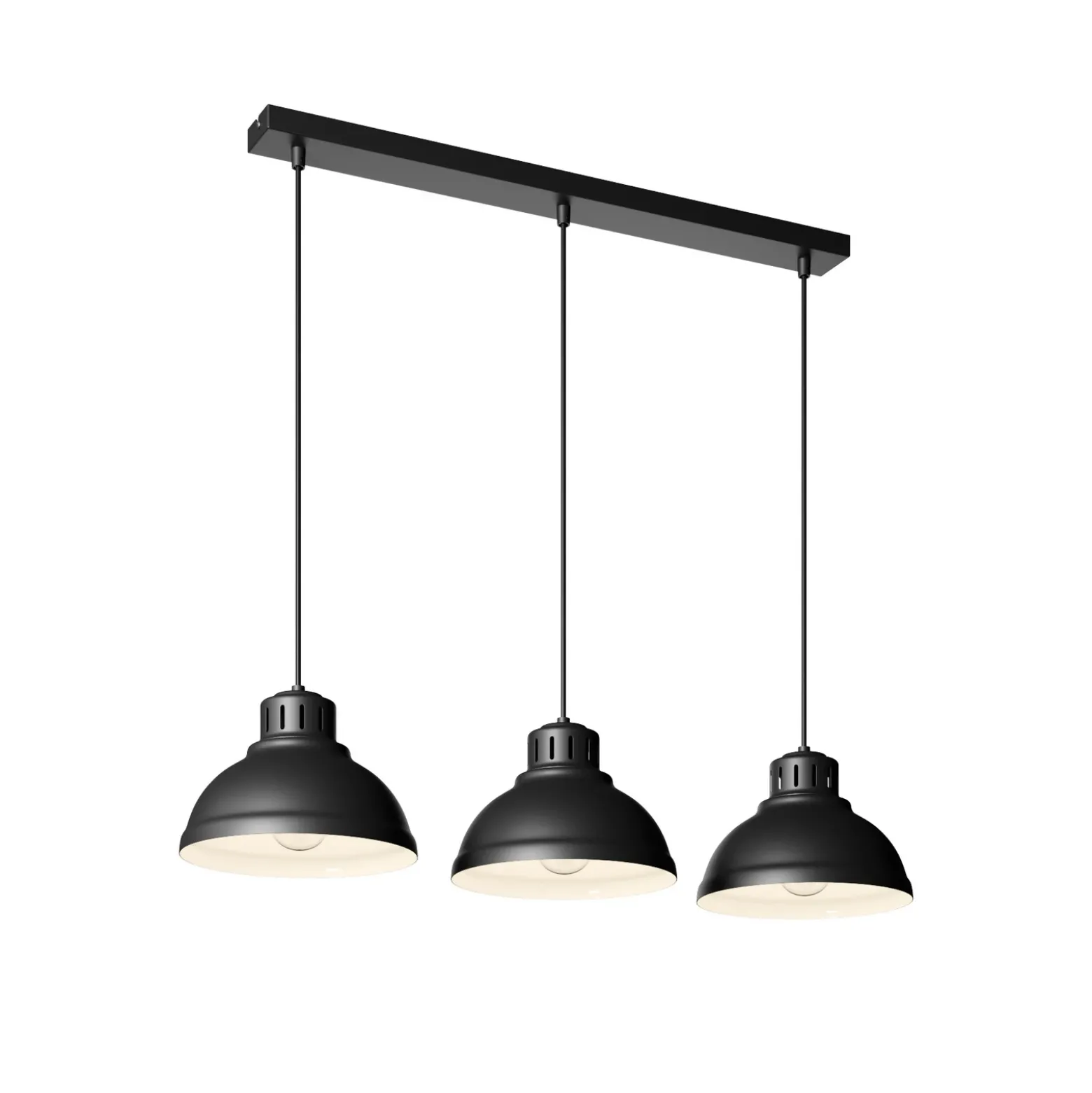 Lámpara colgante Sven, 3 luces, negro