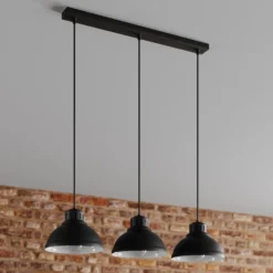 Lámpara colgante Sven, 3 luces, negro