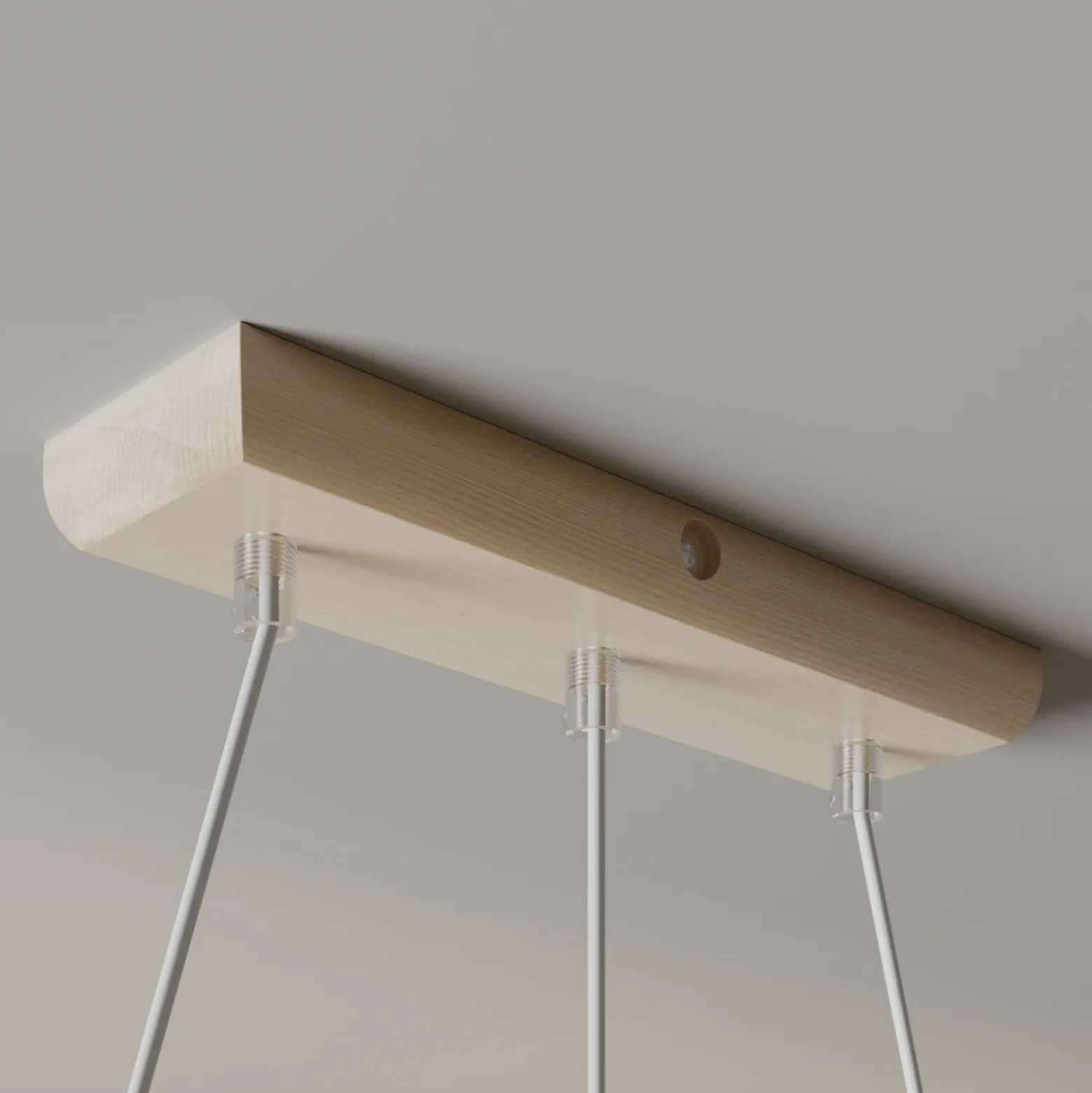 Lámpara colgante Sweden, blanco antiguo/blanco, textil, madera, 3 luces