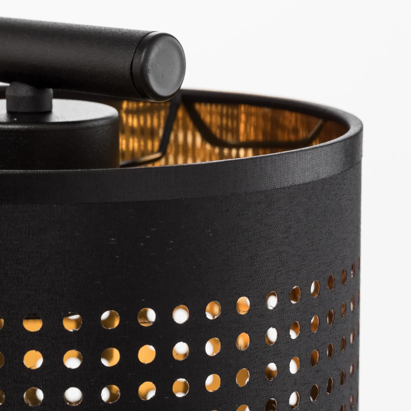 Lámpara colgante Tago, 4 luces, negro/dorado