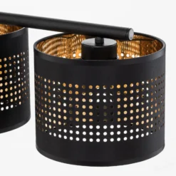 Lámpara colgante Tago, 4 luces, negro/dorado