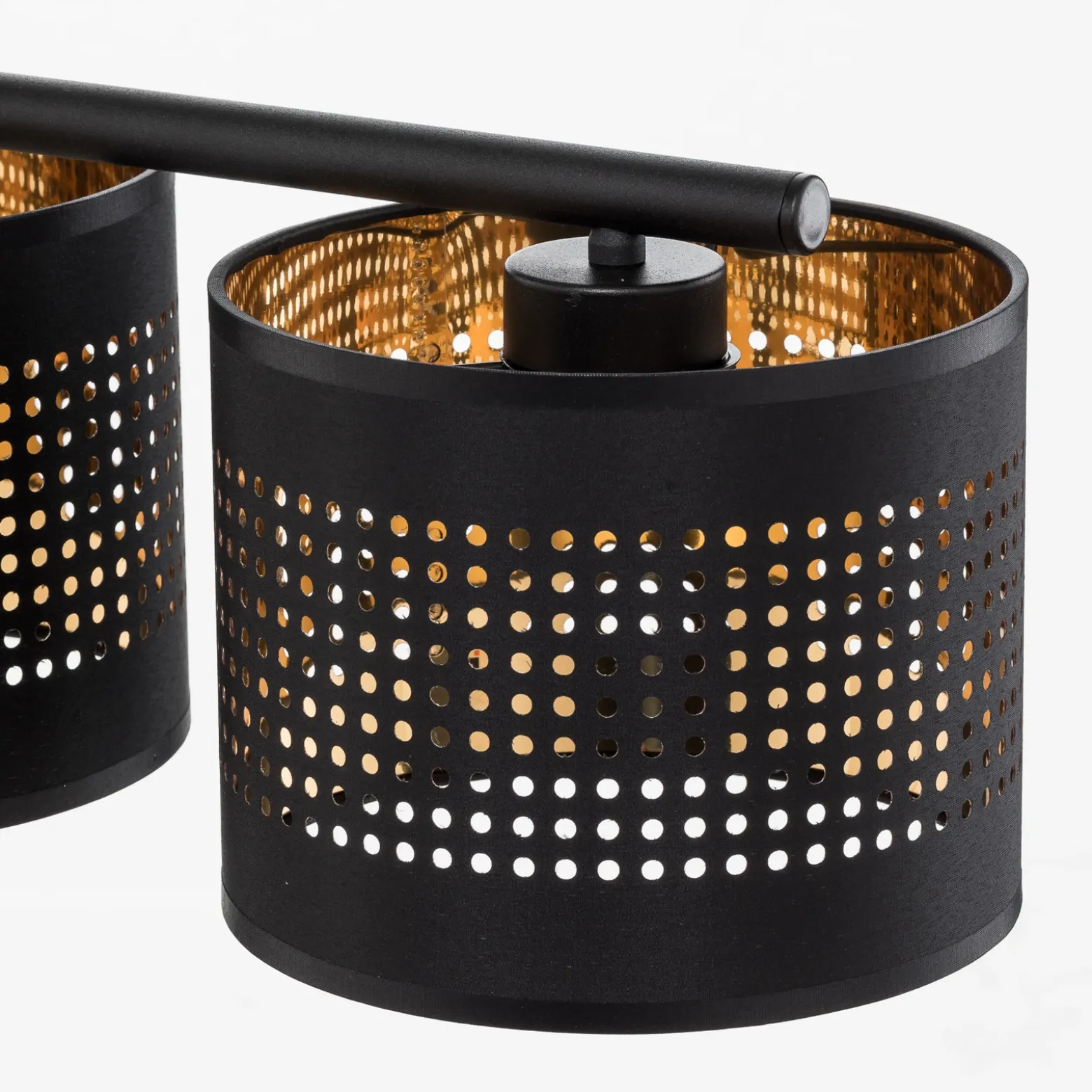 Lámpara colgante Tago, 4 luces, negro/dorado