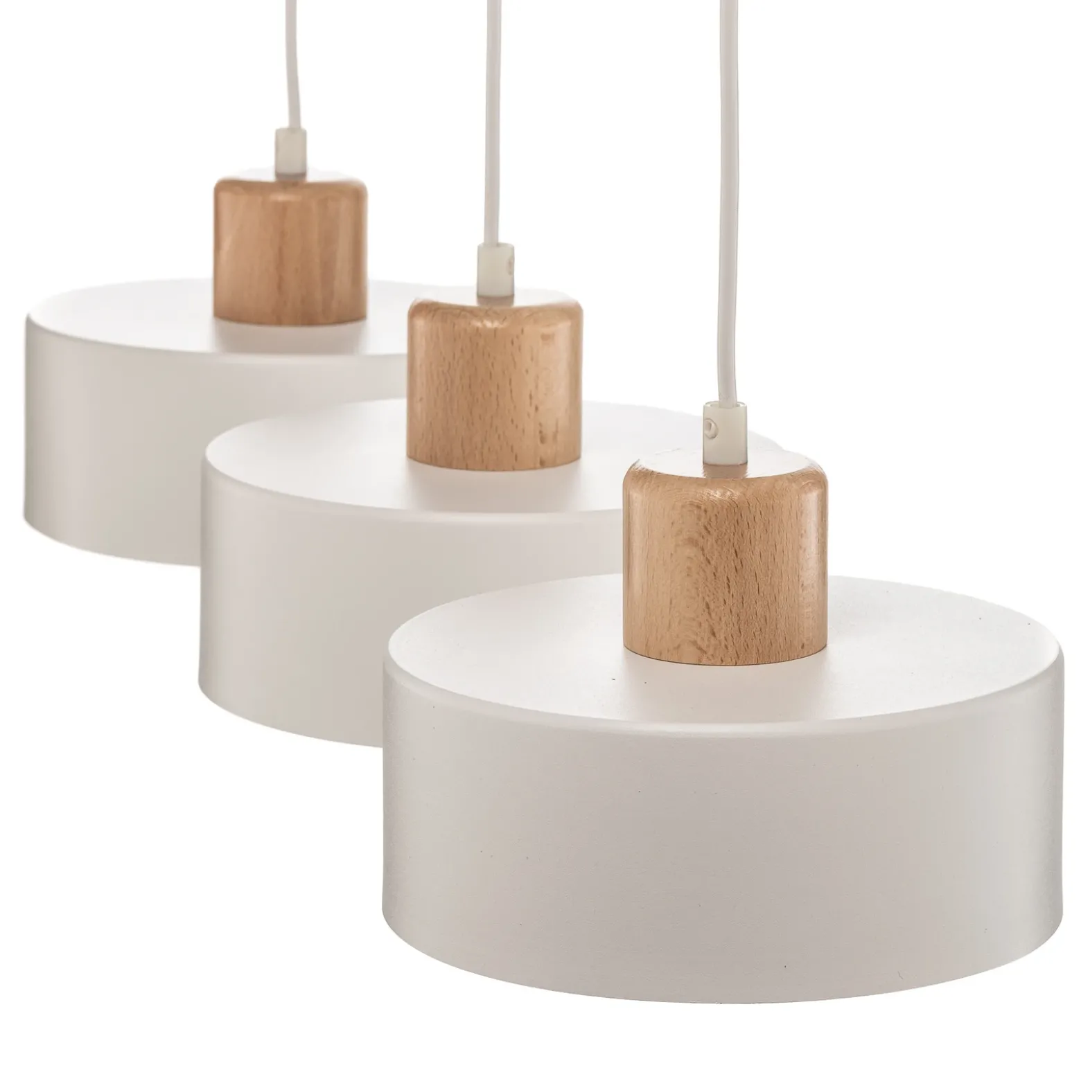 Lámpara colgante Tako, 3 luces, blanco
