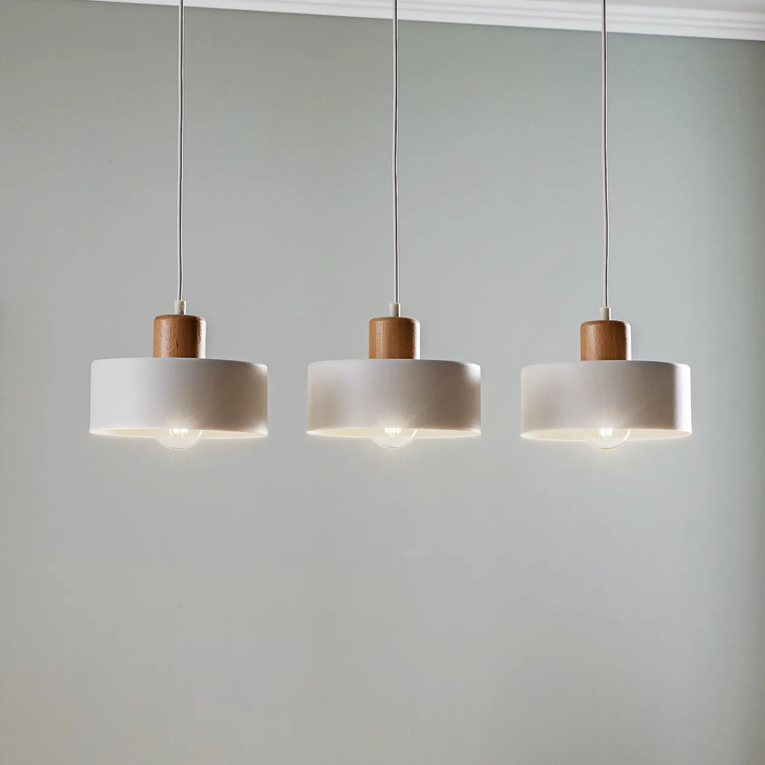 Lámpara colgante Tako, 3 luces, blanco
