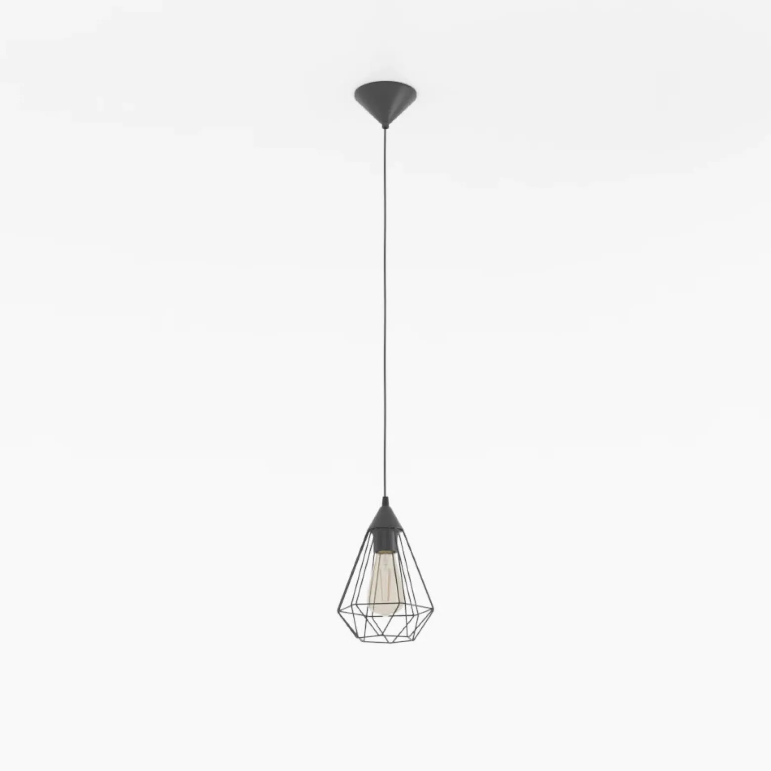 Lámpara colgante Tarbes, una luz, 17,5 cm, negro