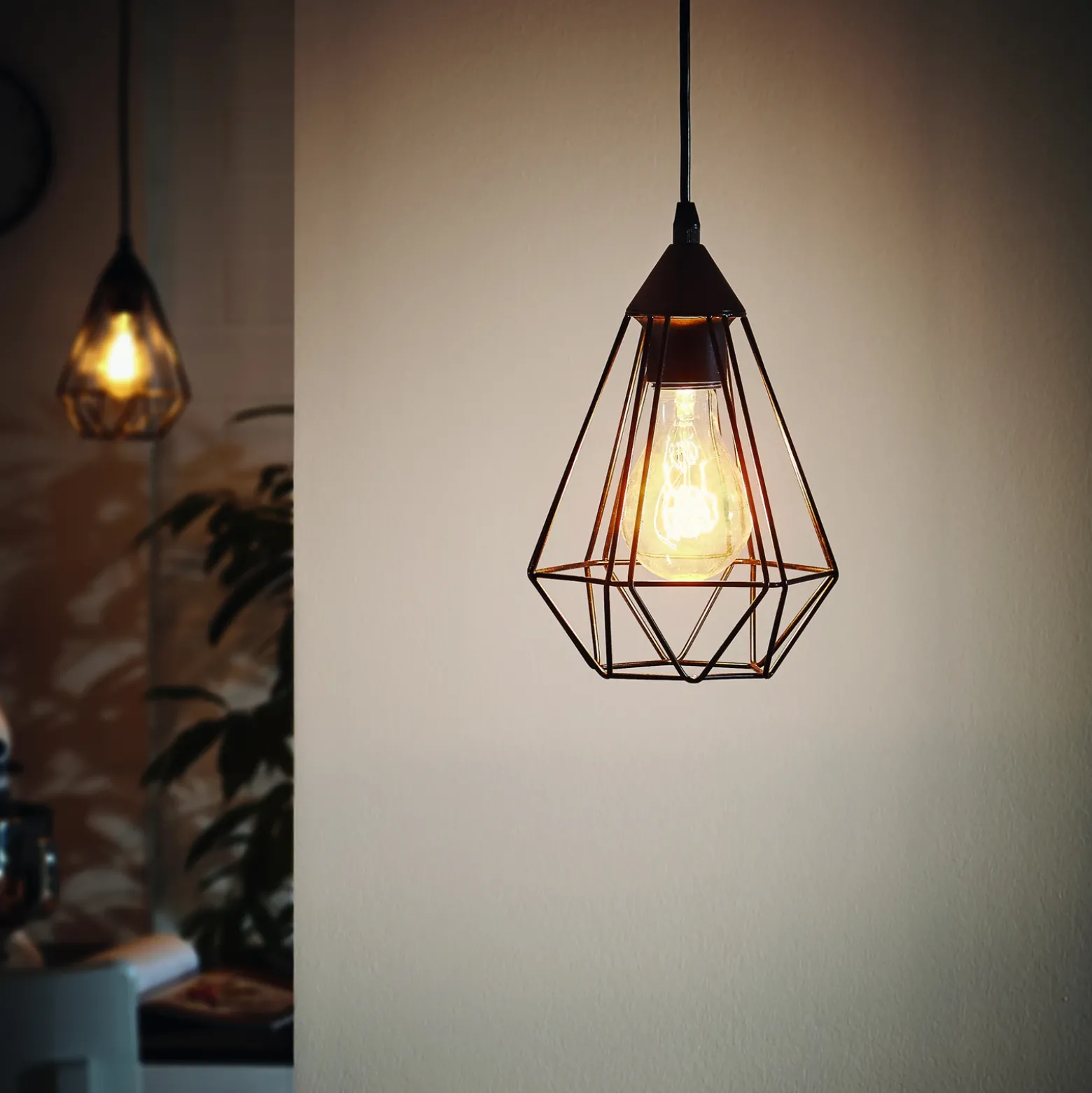 Lámpara colgante Tarbes, una luz, 17,5 cm, negro