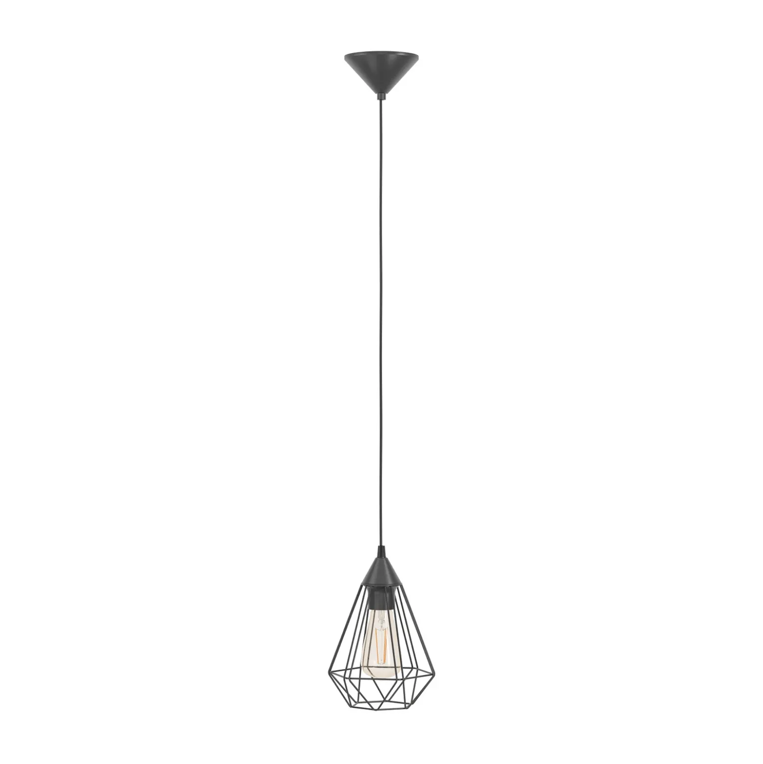 Lámpara colgante Tarbes, una luz, 17,5 cm, negro