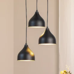 Lámpara colgante Tattoo 6201 Rondel de 3 luces negro/oro