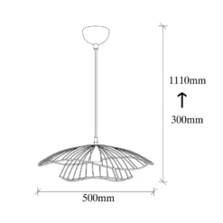 Lámpara colgante Tel 6501 Ø50cm cobre