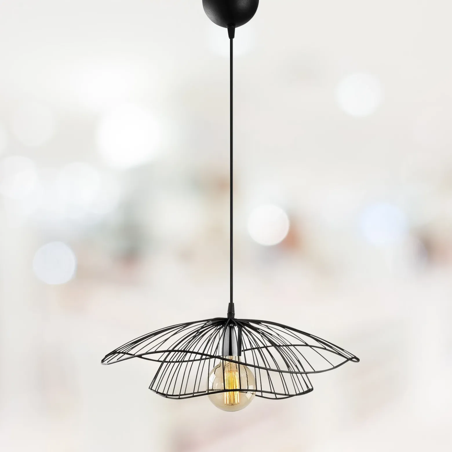 Lámpara colgante Tel 6500 Ø50cm negro