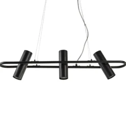 Lámpara colgante Telescope en negro, 3 luces