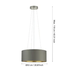 Lámpara colgante textil Maserlo, capuchino, 53 cm