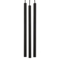 Lámpara colgante Thin, negra, 3 luces, rondel