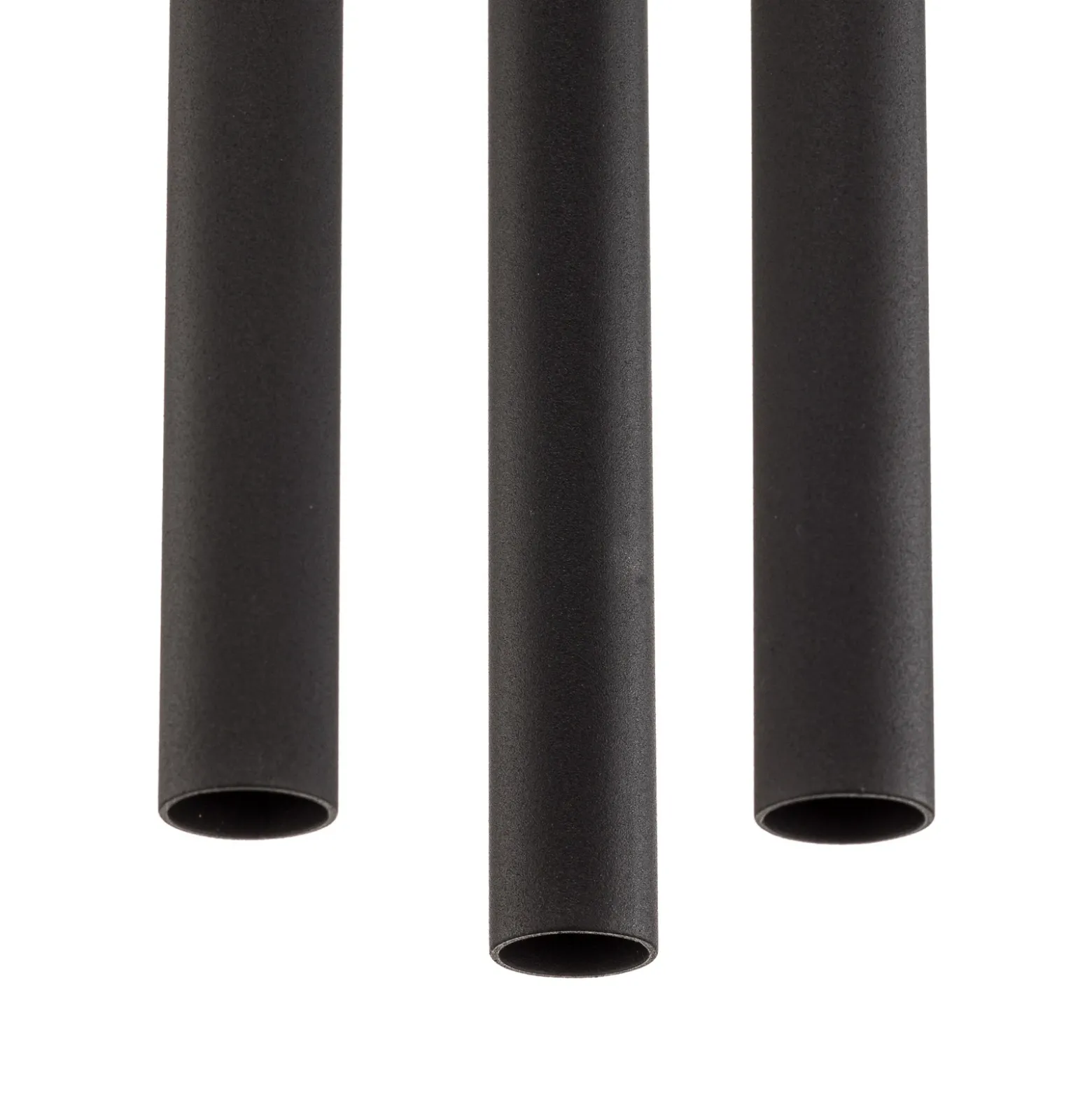 Lámpara colgante Thin, negra, 3 luces, rondel