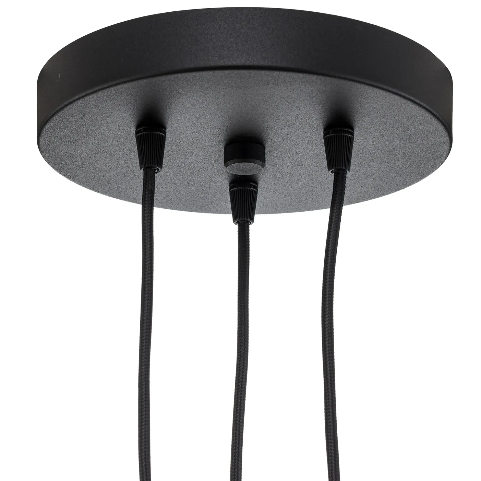 Lámpara colgante Thin, negra, 3 luces, rondel