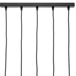 Lámpara colgante Thin, negro, 5 luces, lineal