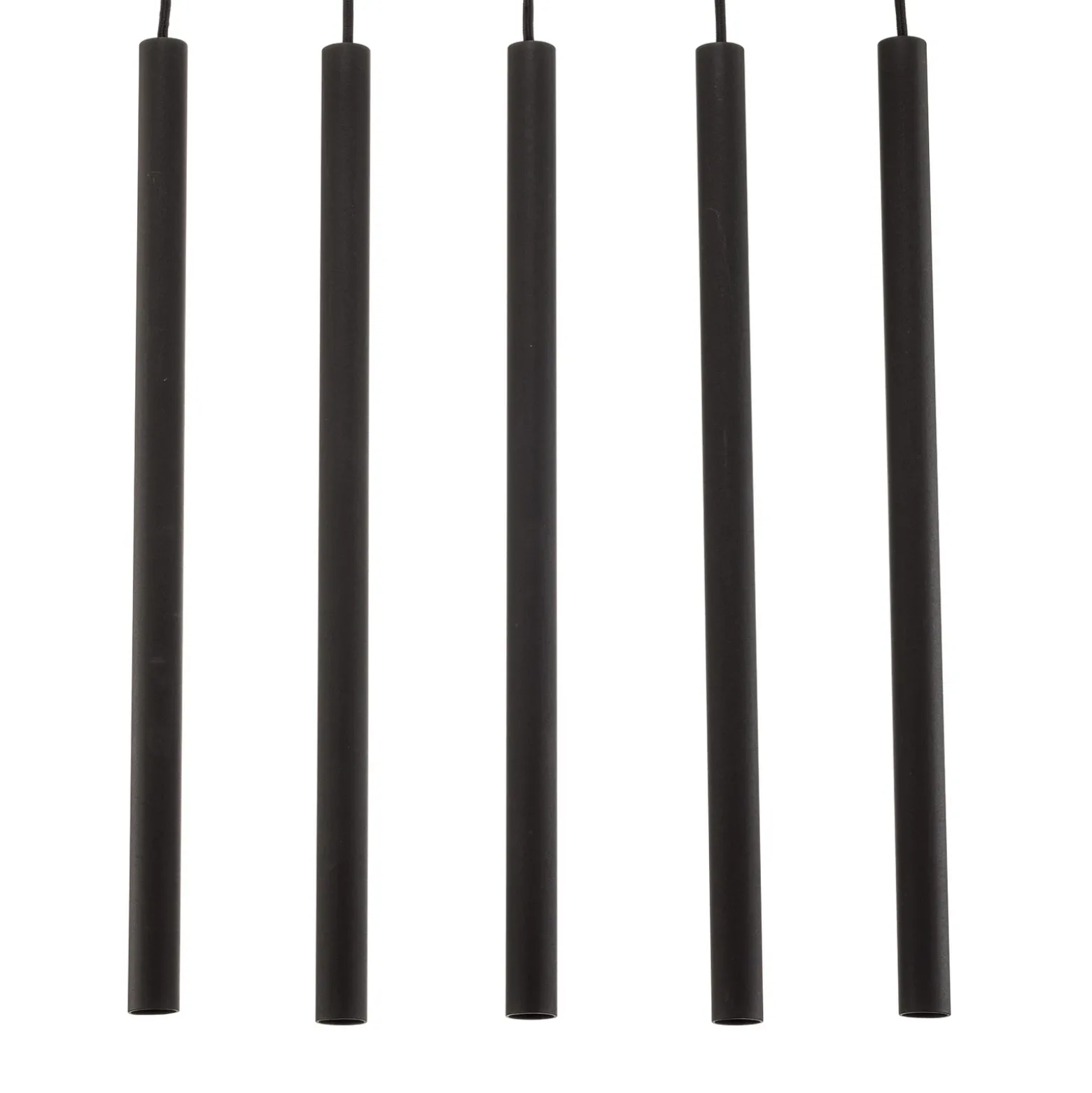 Lámpara colgante Thin, negro, 5 luces, lineal