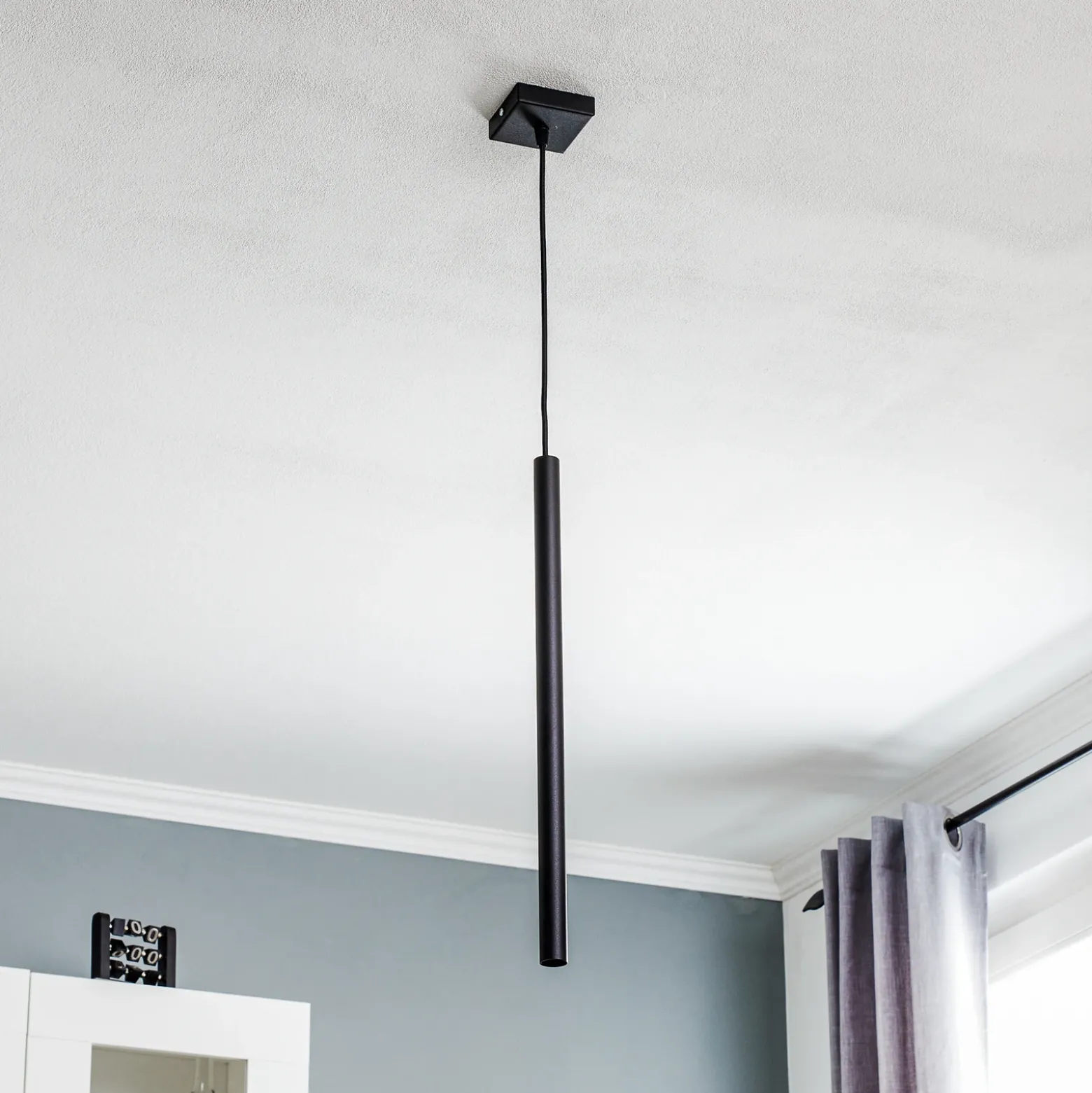 Lámpara colgante Thin, negro, 1 luz