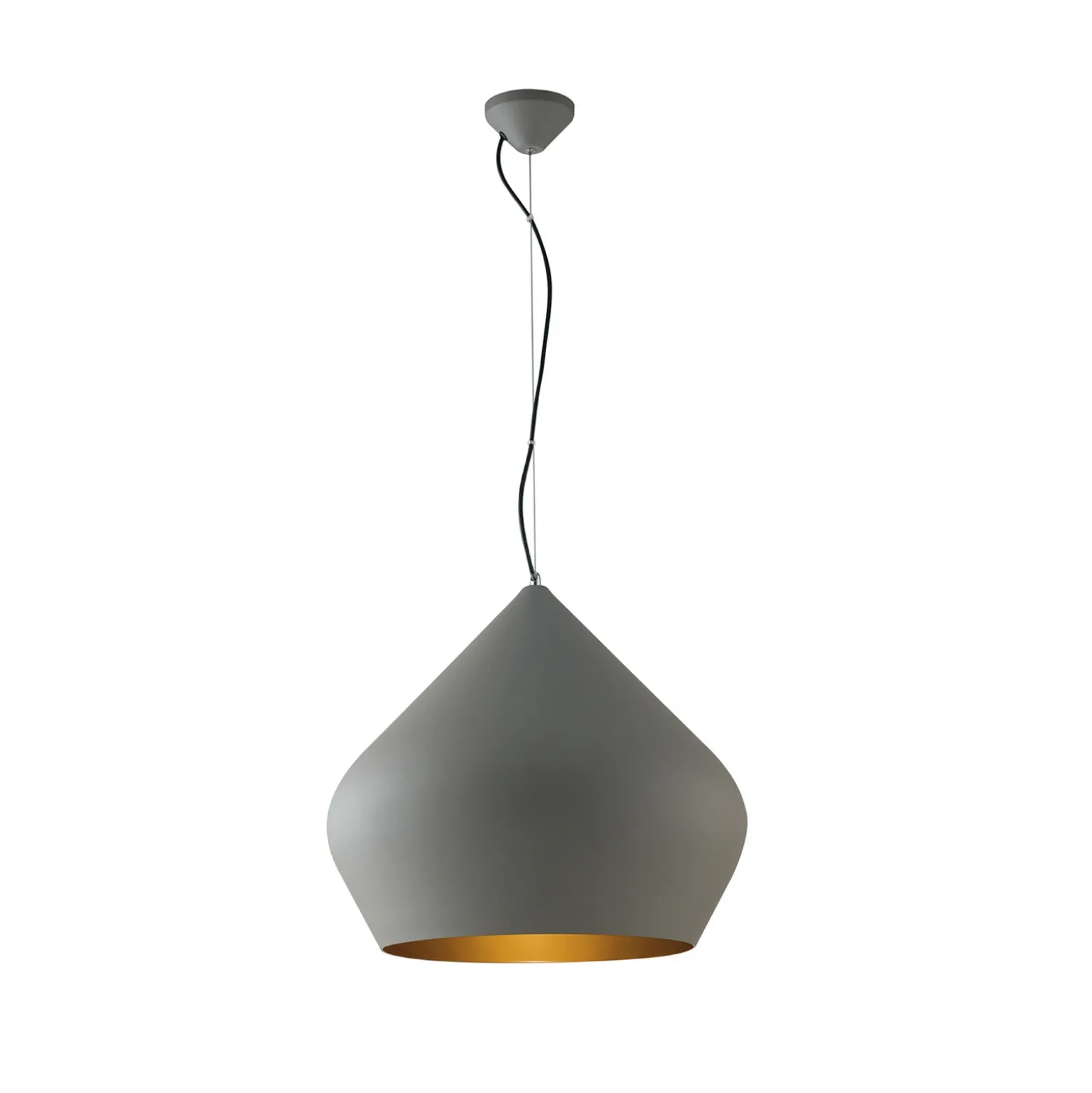 Lámpara colgante Tholos, gris/dorado, Ø 52 cm, metal