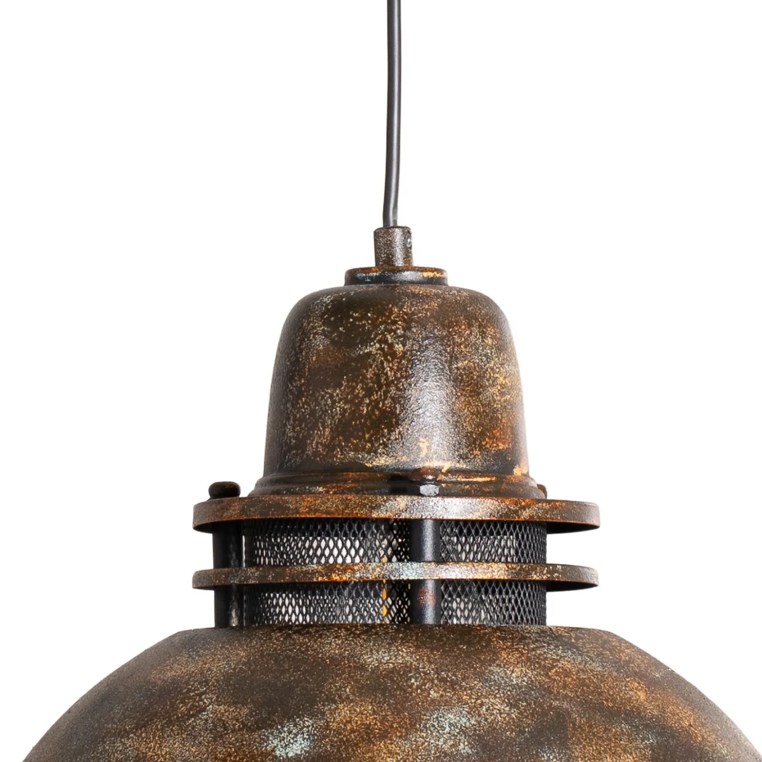 Lámpara colgante Tibet, marrón antiguo, Ø 34 cm, metal, E27