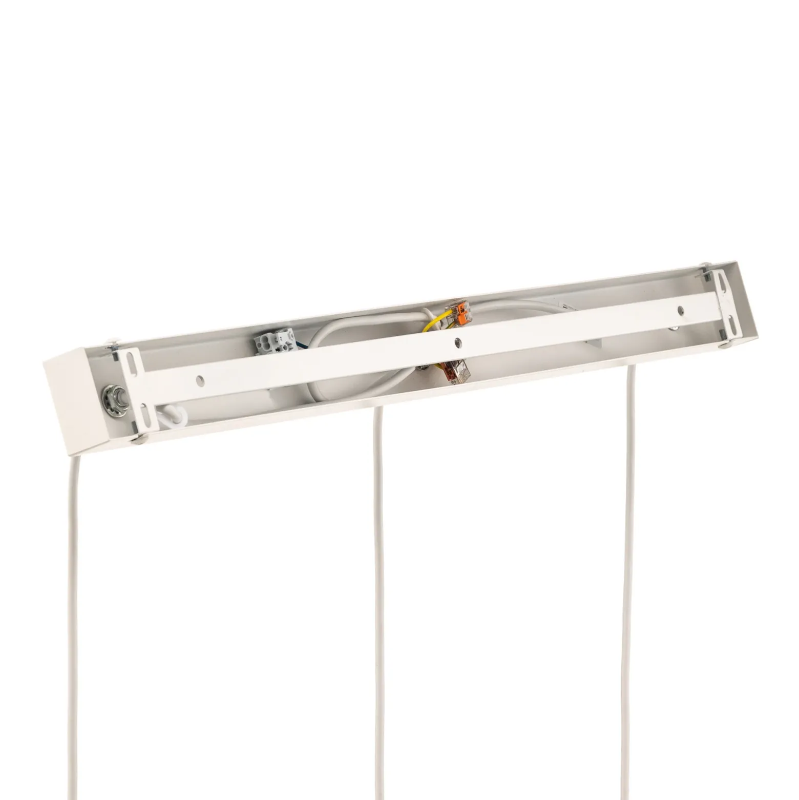 Lámpara colgante Tira, blanca, 70 cm, con 3 luces