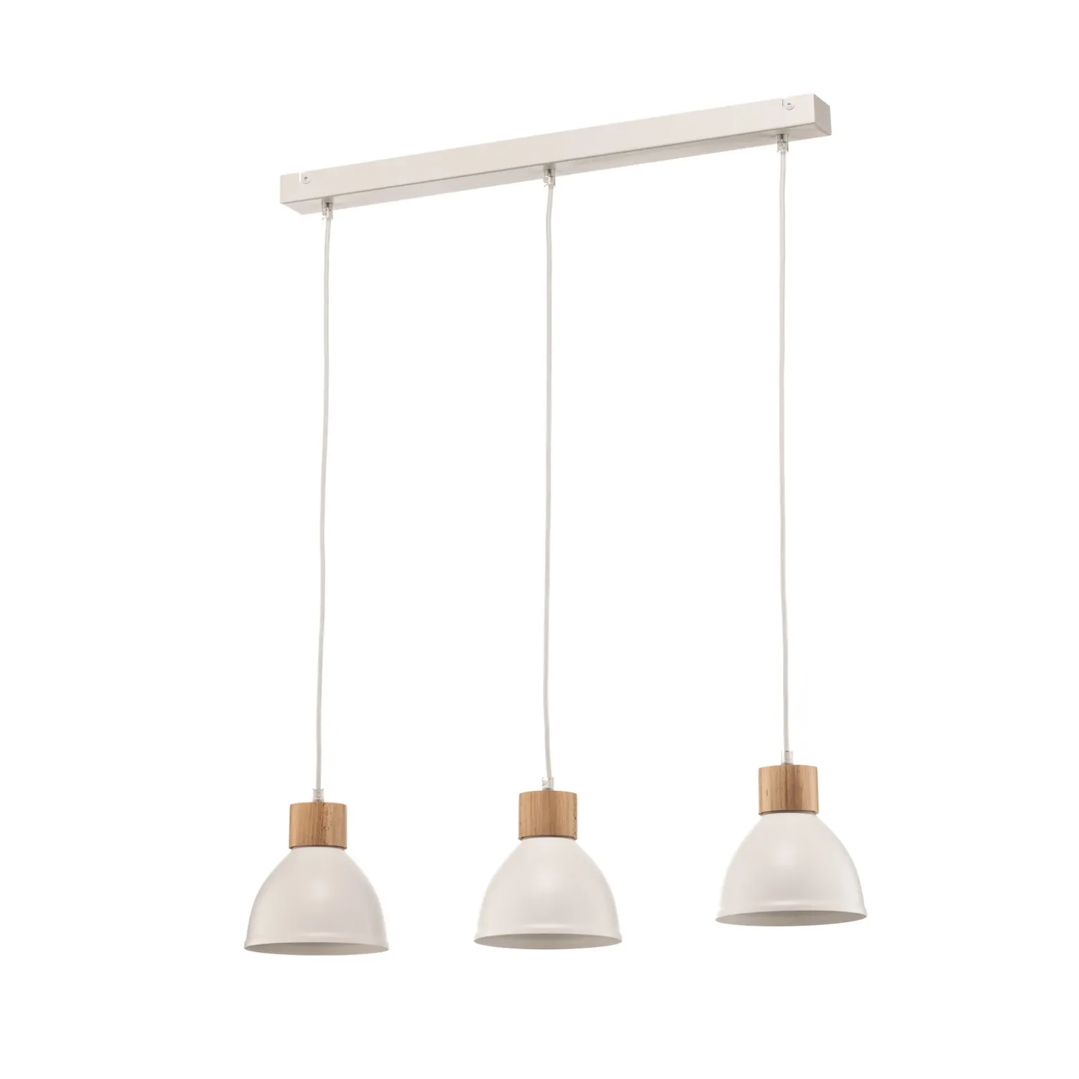 Lámpara colgante Tira, blanca, 70 cm, con 3 luces