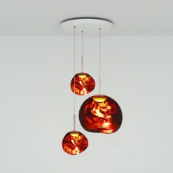 Lámpara colgante Tom Dixon Melt Trio Round, 81 cm, 3 luces, cobre