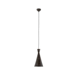 Lámpara colgante Tom, negro-marrón, metal, Ø 19 cm, E27