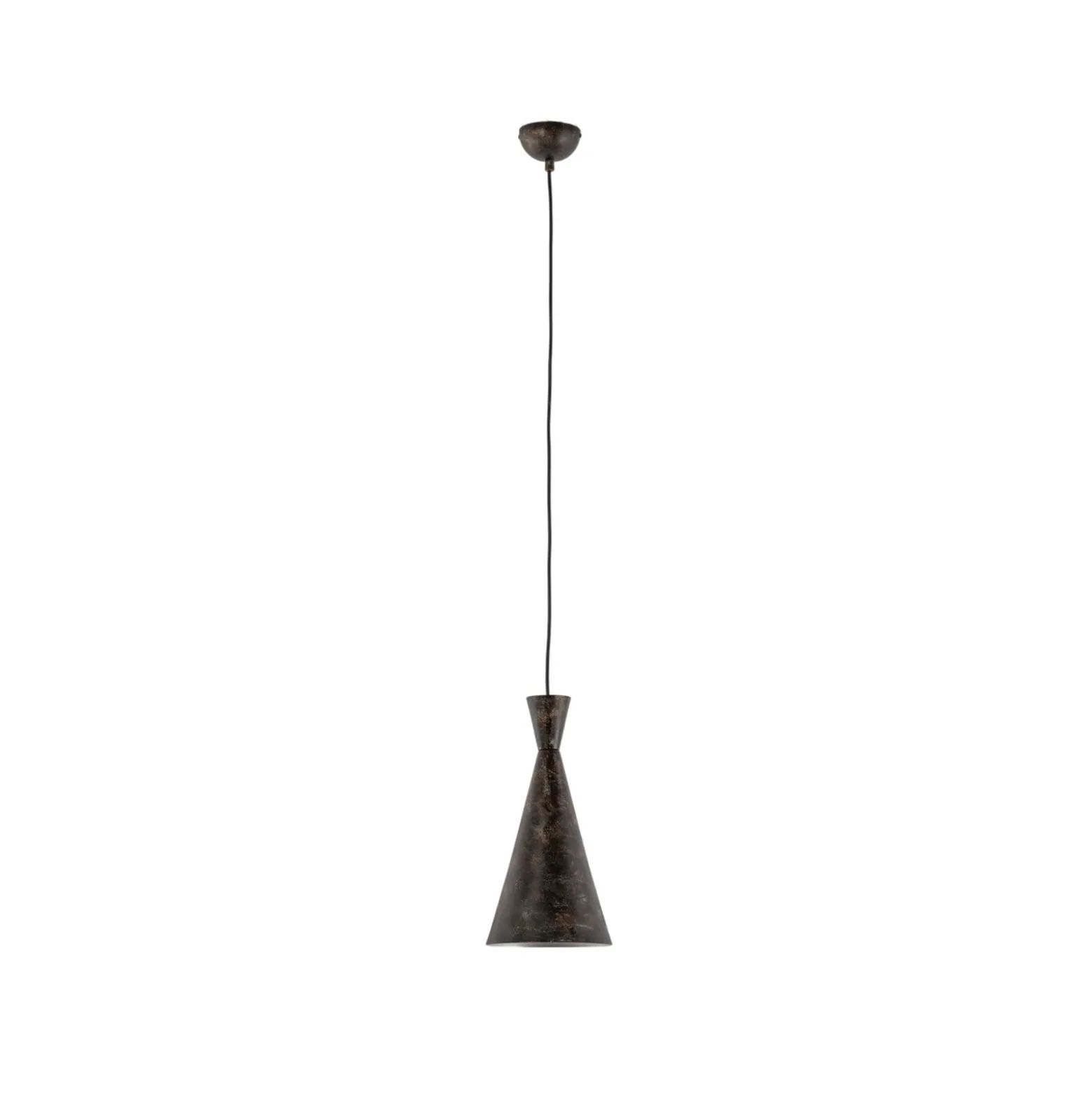 Lámpara colgante Tom, negro-marrón, metal, Ø 19 cm, E27