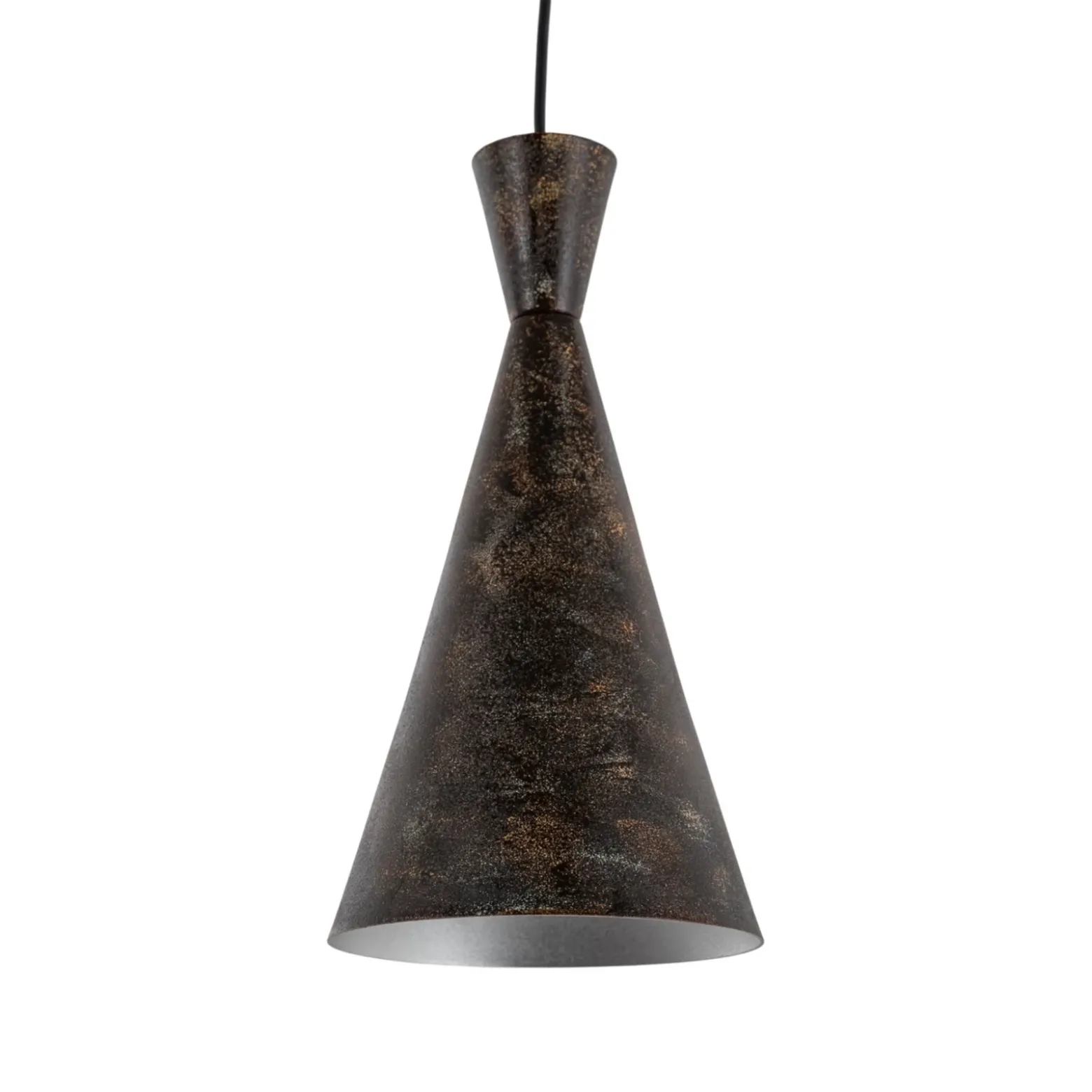 Lámpara colgante Tom, negro-marrón, metal, Ø 19 cm, E27