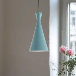 Lámpara colgante Tom, turquesa, metal, Ø 19 cm, E27