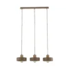 Lámpara colgante Torin, beige, 80 cm de largo, 3 luces, metal/madera