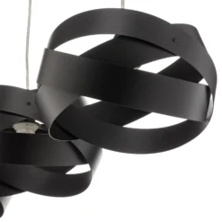 Lámpara colgante Tornado, 3 luces, negro