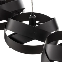 Lámpara colgante Tornado, 3 luces, negro