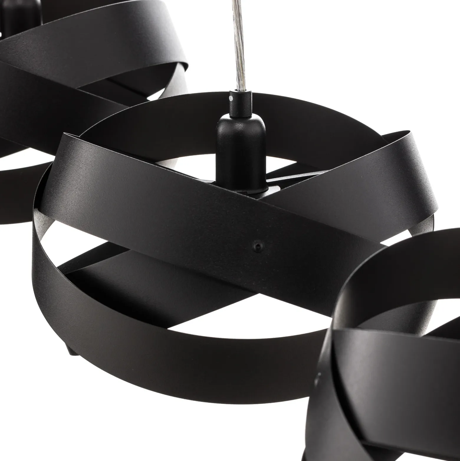 Lámpara colgante Tornado, 3 luces, negro