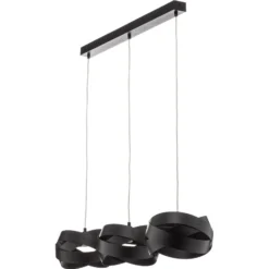 Lámpara colgante Tornado, 3 luces, negro