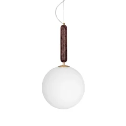 Lámpara colgante Torrano de Globen Lighting, roja, Ø 30 cm, mármol