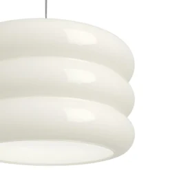 Lámpara colgante Tortora, blanca, Ø 30 cm, cristal, E27