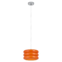Lámpara colgante Tortora, naranja, Ø 30 cm, cristal, E27
