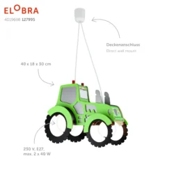 Lámpara colgante Tractor para habitación infantil