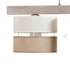 Lámpara colgante Treeon, 3 luces, madera, yute, color natural/crudo
